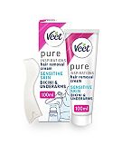 Veet Pure Hair Removal Cream Bikini Underarm Sensitive - 100ml