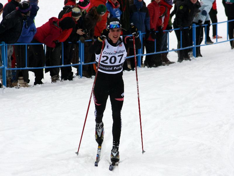 CXC's Bryan Cook skiing to a 3rd place in the 30k Classic.