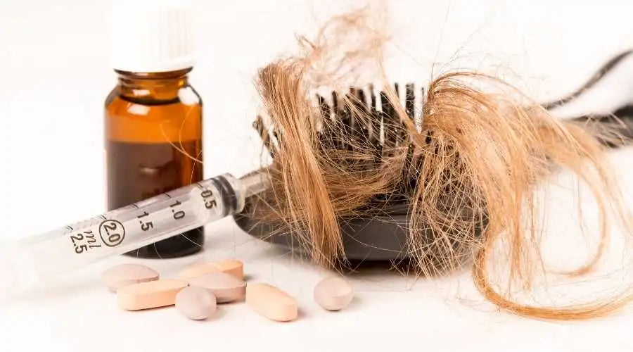 brush with hair pills and serum