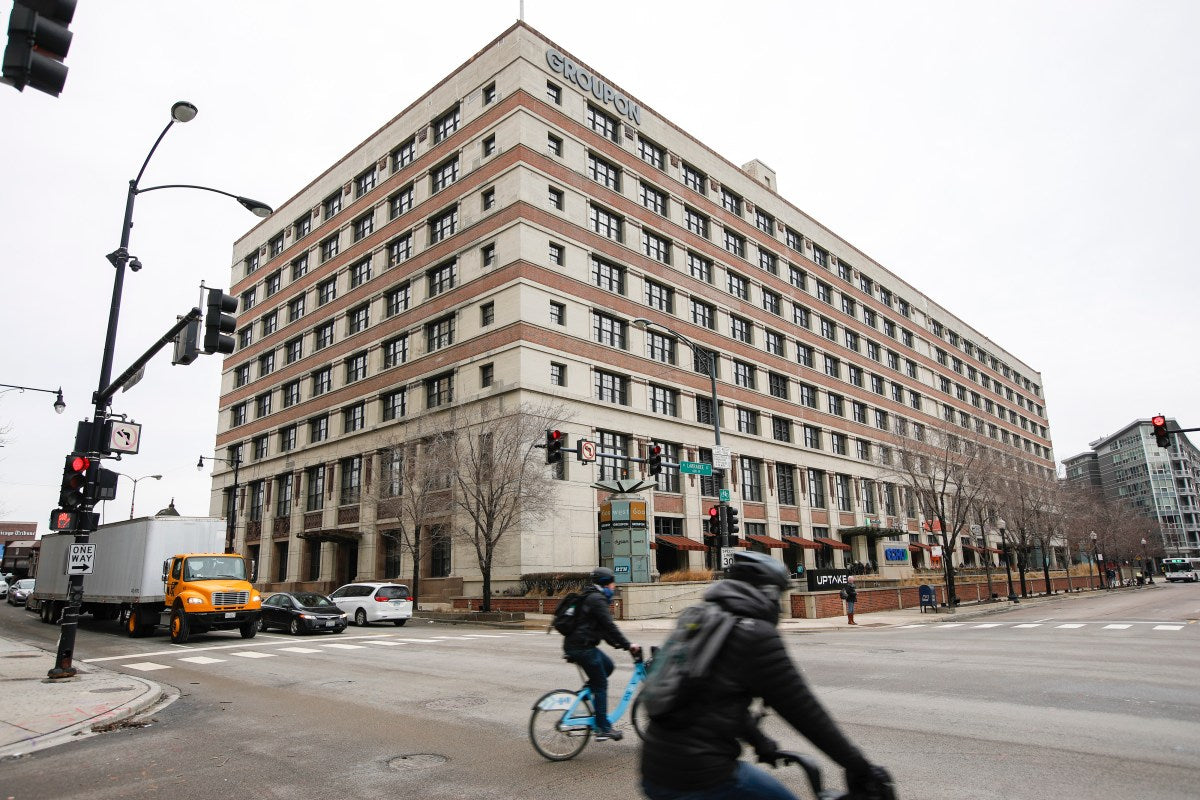 Jose M. Osorio/Chicago Tribune Groupon headquarters at 600 W. Chicago Ave. in 2018.