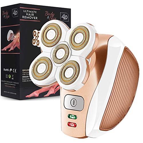 [2019 NEW] Women's Flawless Hair Removal for Legs, SaikerMan Cordless Electric Shaver Body Face Bikini Legs Area Hair Trimmer Remover for Ladies Women As Seen On TV - Rose Gold