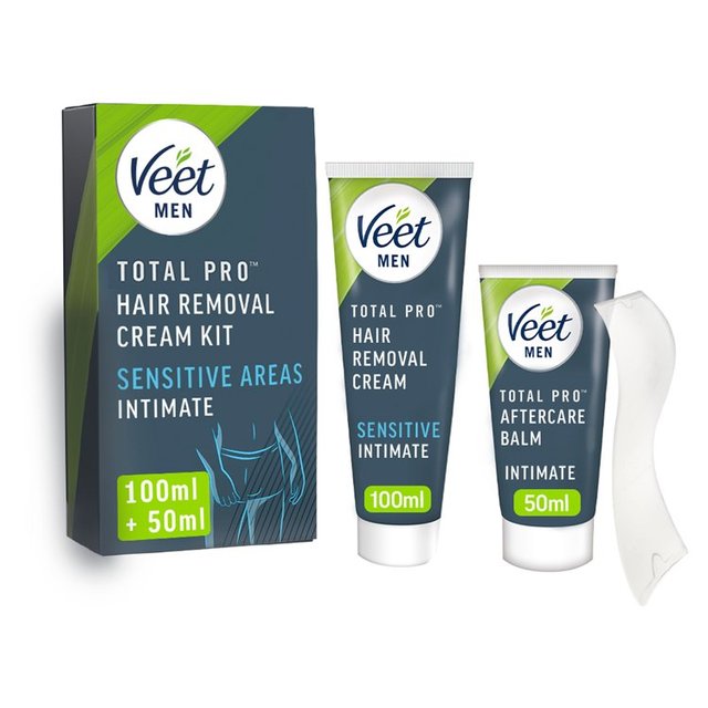 Veet Men Total Pro Intimate Hair Removal Cream Kit 150ml