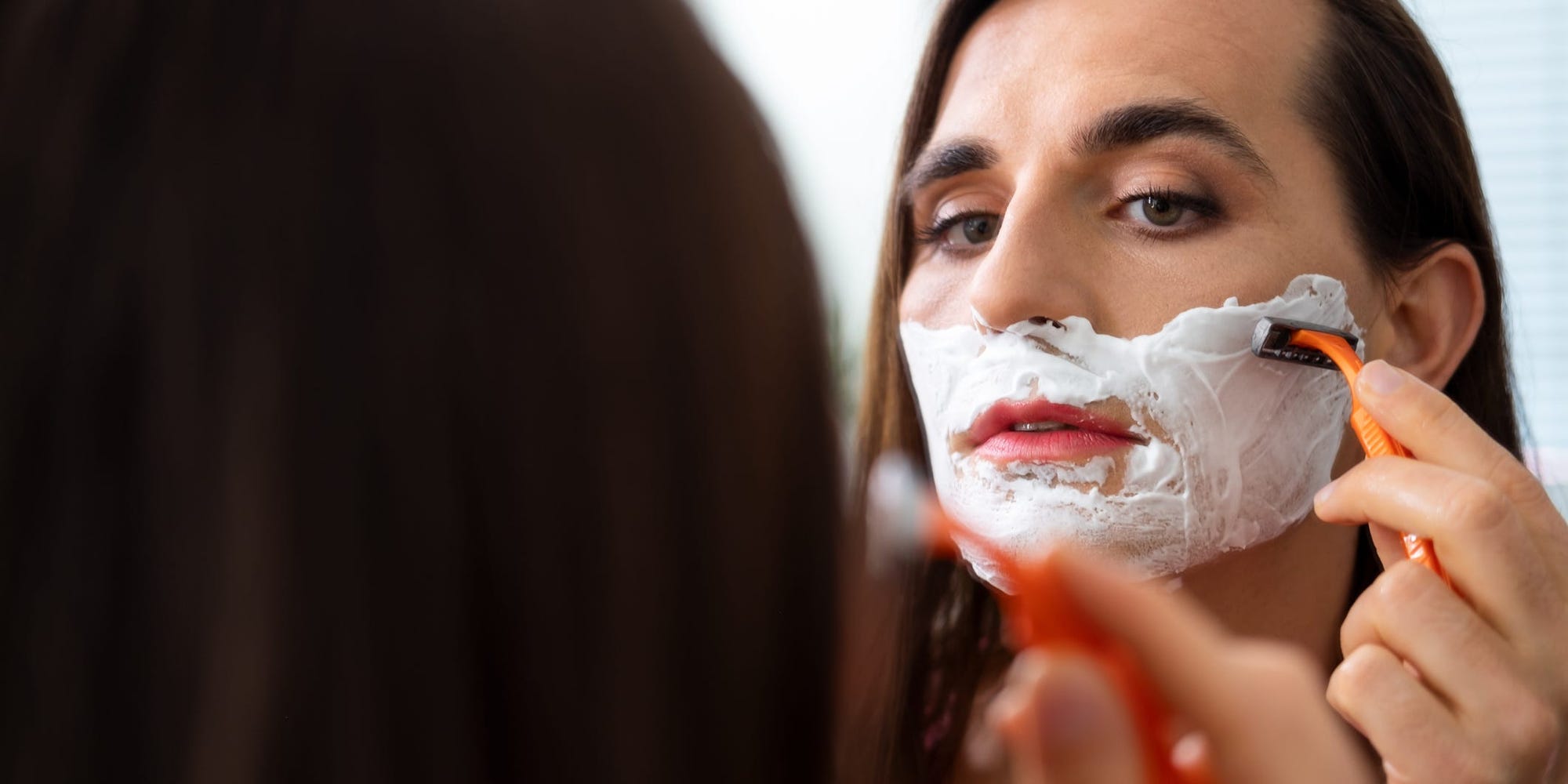 High levels of testosterone can lead to excess facial hair in women.