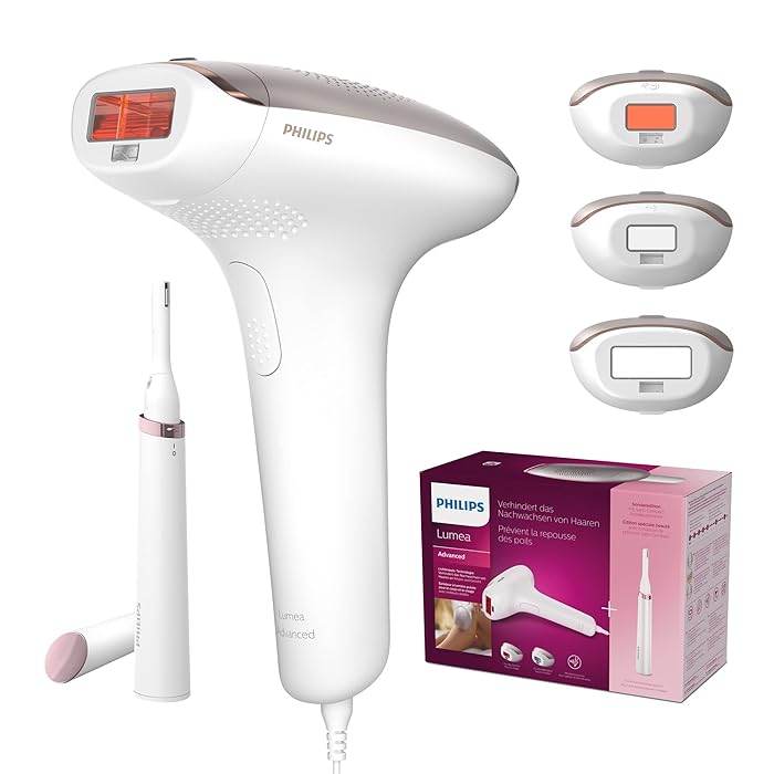 Philips Lumea Advanced IPL SC1998/00 Hair removal device for Body, Face and Bikini - same as SC1999/00 Corded with US adapter plug - Worldwide