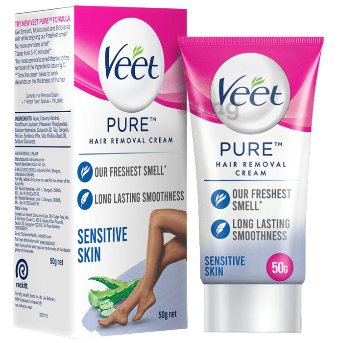 Veet Pure Hair Removal Cream for Women | No Ammonia Smell | For Sensitive Skin