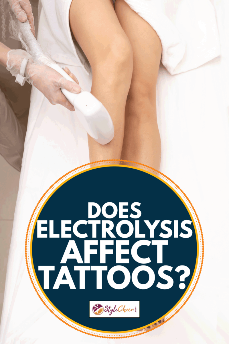 Beautician does hair removal, laser hair removal on the model long beautiful legs in a spa or medical clinic. Does Electrolysis Affect Tattoos