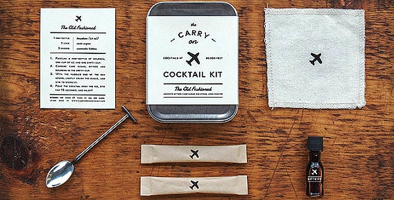 Travel made easier: carry-on cocktail kits for your flight or ride. Carry one for each of your favorite cocktails!