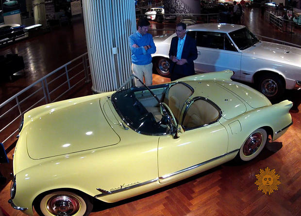 Author Paul Ingrassia with Lee Cowan at The Henry Ford, in Dearborn, Mich.