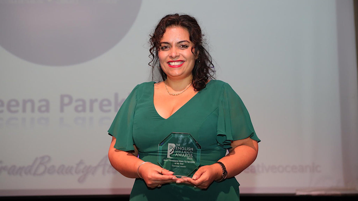 Reena with her award at the ceremony in Manchester. Pic: Reena