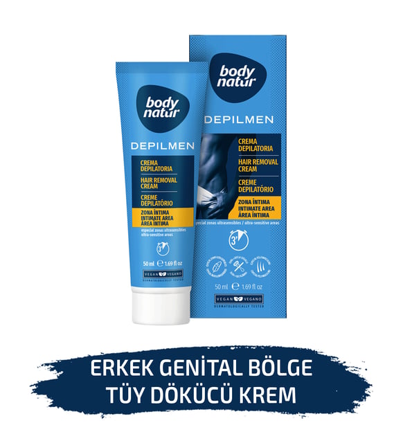 Body Natur Erkekler İçin Genital Bölge Tüy Dökücü Krem – Hair Removal Cream 50ml