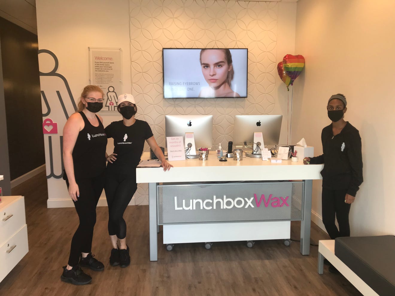 LunchboxWax employees at the Marlton location Thursday. From left: Salon Director Devon Kilgariff, Waxologist Taylor Truitt and Waxologist Carly Delaplain.