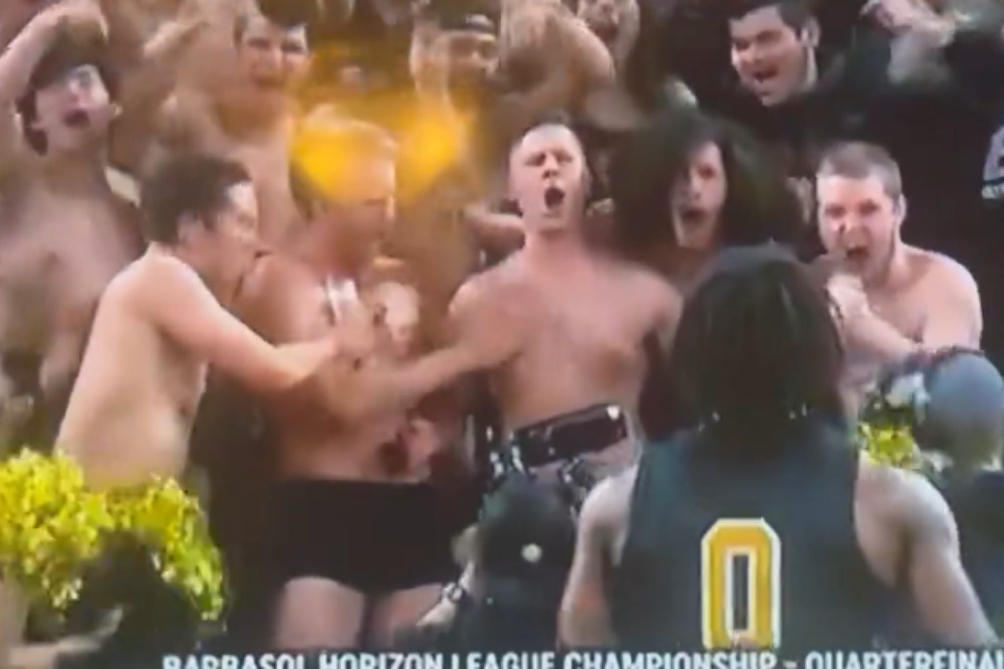 Oakland fans wax a nipple to distract the opposing team.