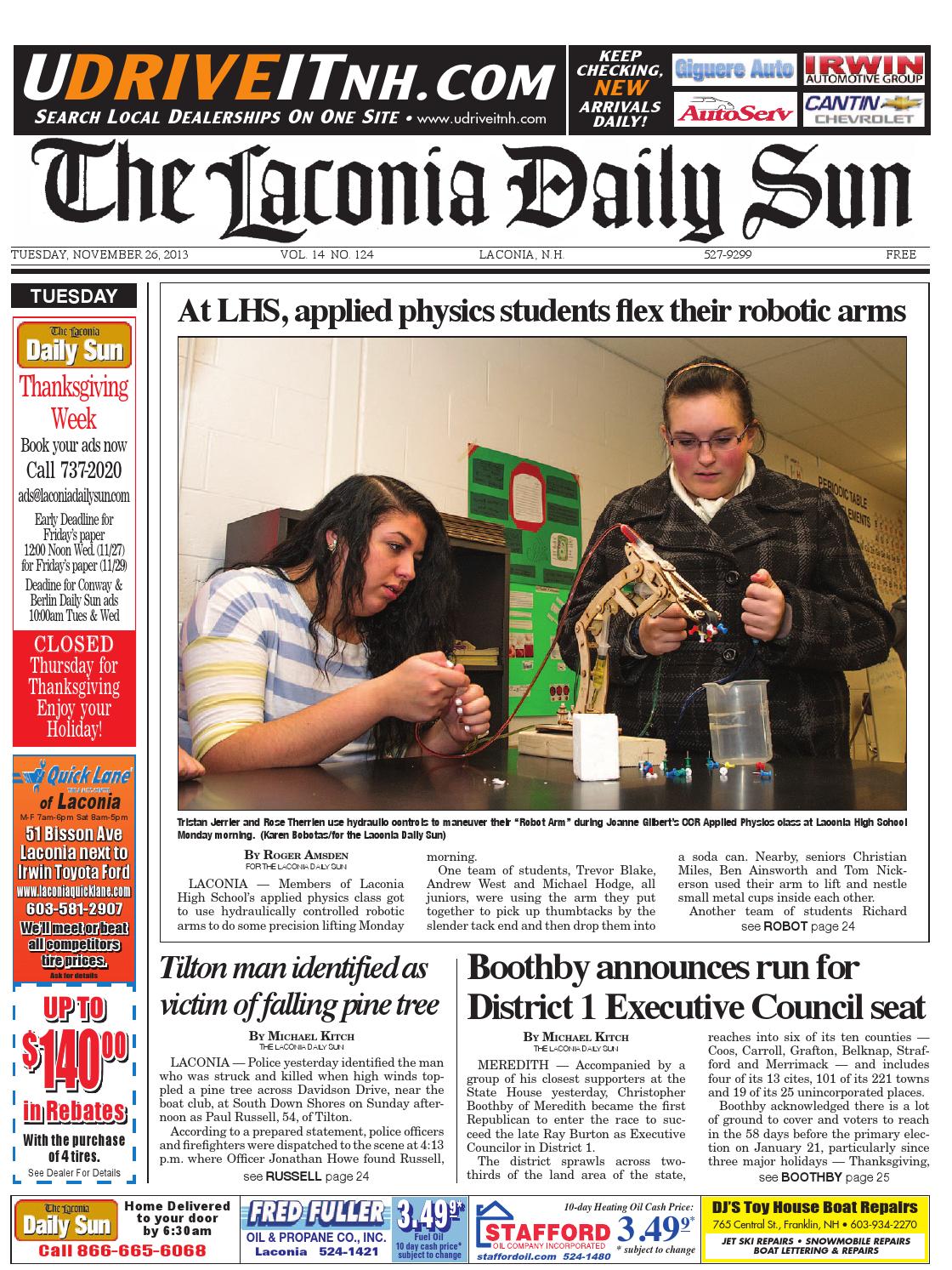 The laconia daily sun, november 26, 2013