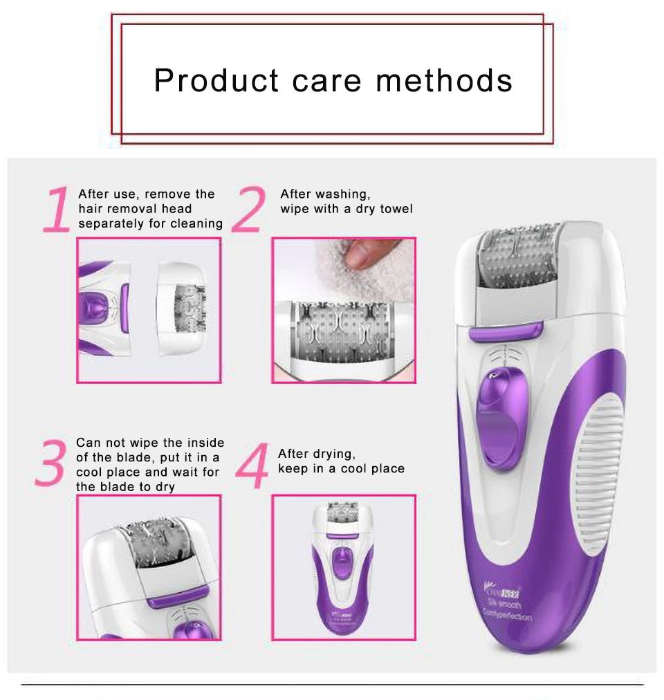 Dermoval Hair Removal 4 in 1 Rechargeable Hair Epilator