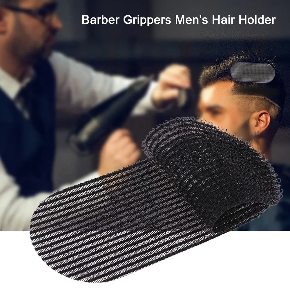 2pcs Black Gripper Sticker Styling Cutting Trimming Barber Grippers Salon Men's Hair Holder Tools