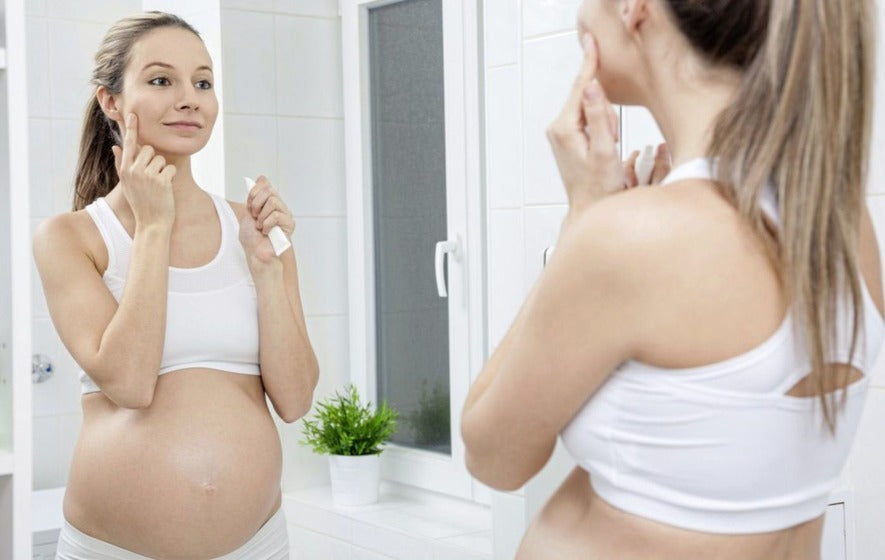 The skin goes through a lot of changes in pregnancy. While there are some things dermatologists recommend avoiding, there are plenty of options to take care of your skin while waiting for your little one’s arrival.