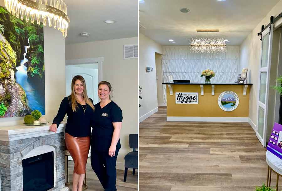 Tiffany Spaulding, left, and Amber Hall inside the clinic. The photo on the right is the lobby as you enter the building. | Courtesy Amber Hall