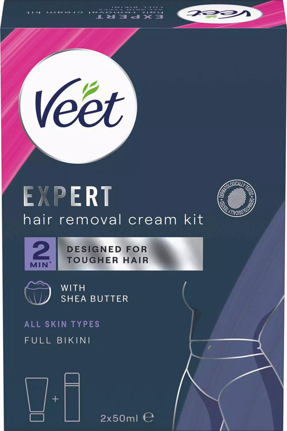 Expert Hair Removal Cream Kit All Skin Types Full Bikini